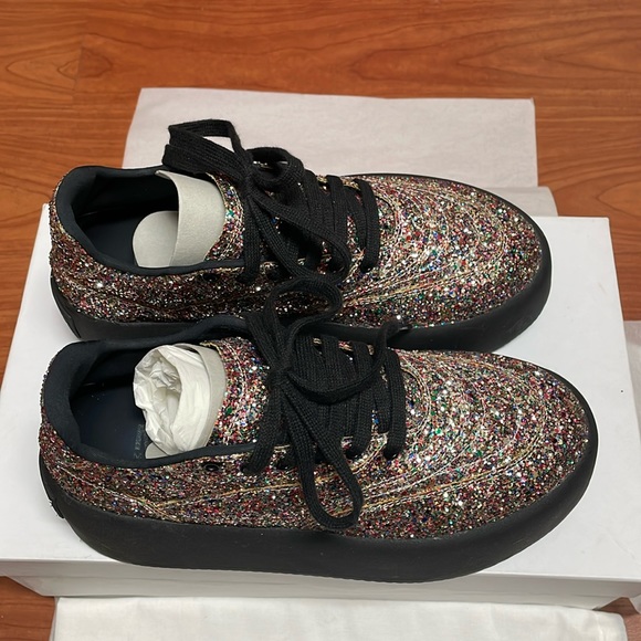 MAISON MARGIELA MM6 multi glitter platform sneakers IT38 US8 - Picture 7 of 11
